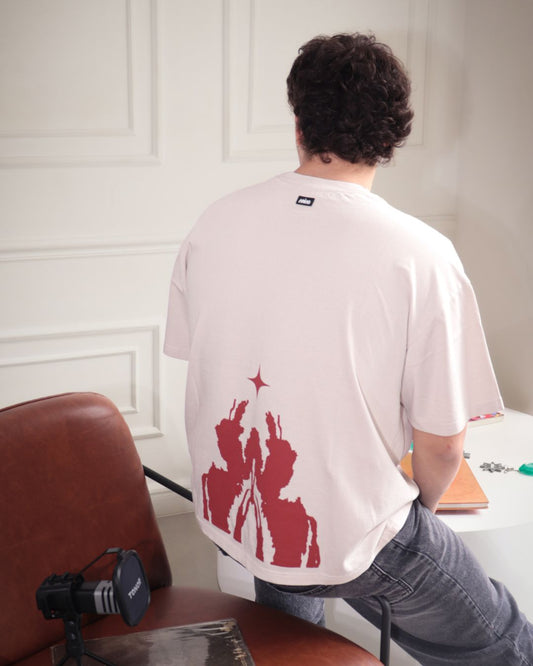 CAMISA EVOLVE OR DISOLVE BEIGE BOXY FIT