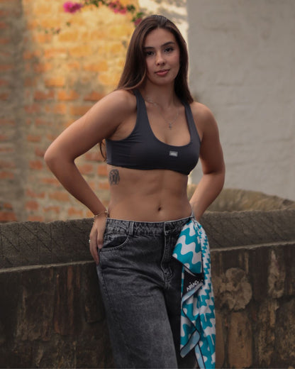 PAÑOLETA AZUL CURVAS