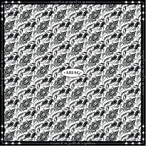 PAÑOLETA ABSTRACCIÓN FLORAL NEGRA