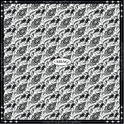 PAÑOLETA ABSTRACCIÓN FLORAL NEGRA