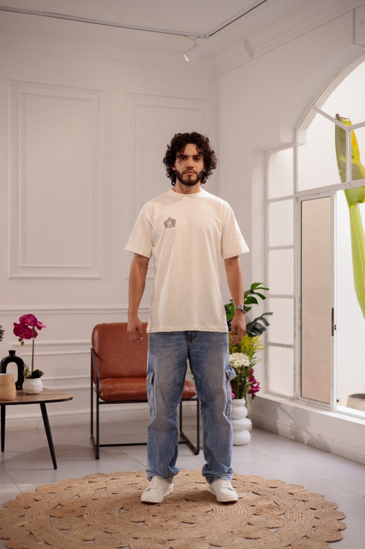 CAMISETA TRAZOS A LÁPIZ - REGULAR CRUDO