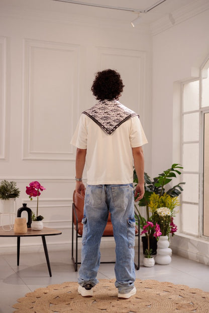 CAMISETA PRESENCIA FLORAL - BOXY FIT CRUDO