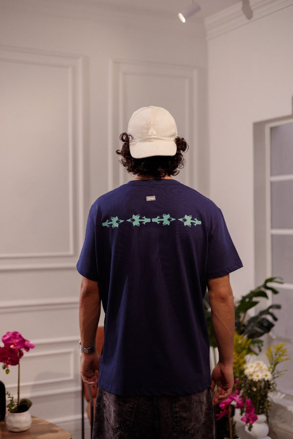 CAMISETA SILUETAS DEL JARDÍN - REGULAR AZUL