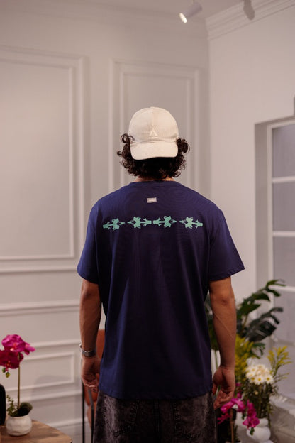 CAMISETA SILUETAS DEL JARDÍN - REGULAR AZUL