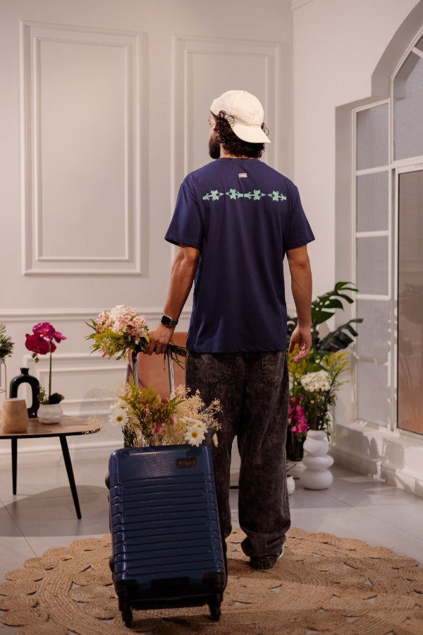 CAMISETA SILUETAS DEL JARDÍN - REGULAR AZUL